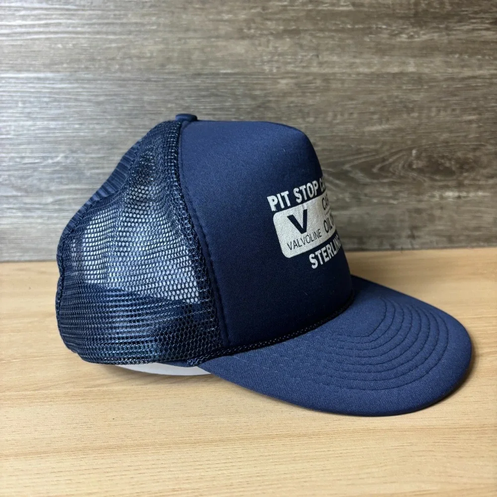 Vintage Valvoline Hat Cap Snap Back Blue Trucker Sterling Illinois
